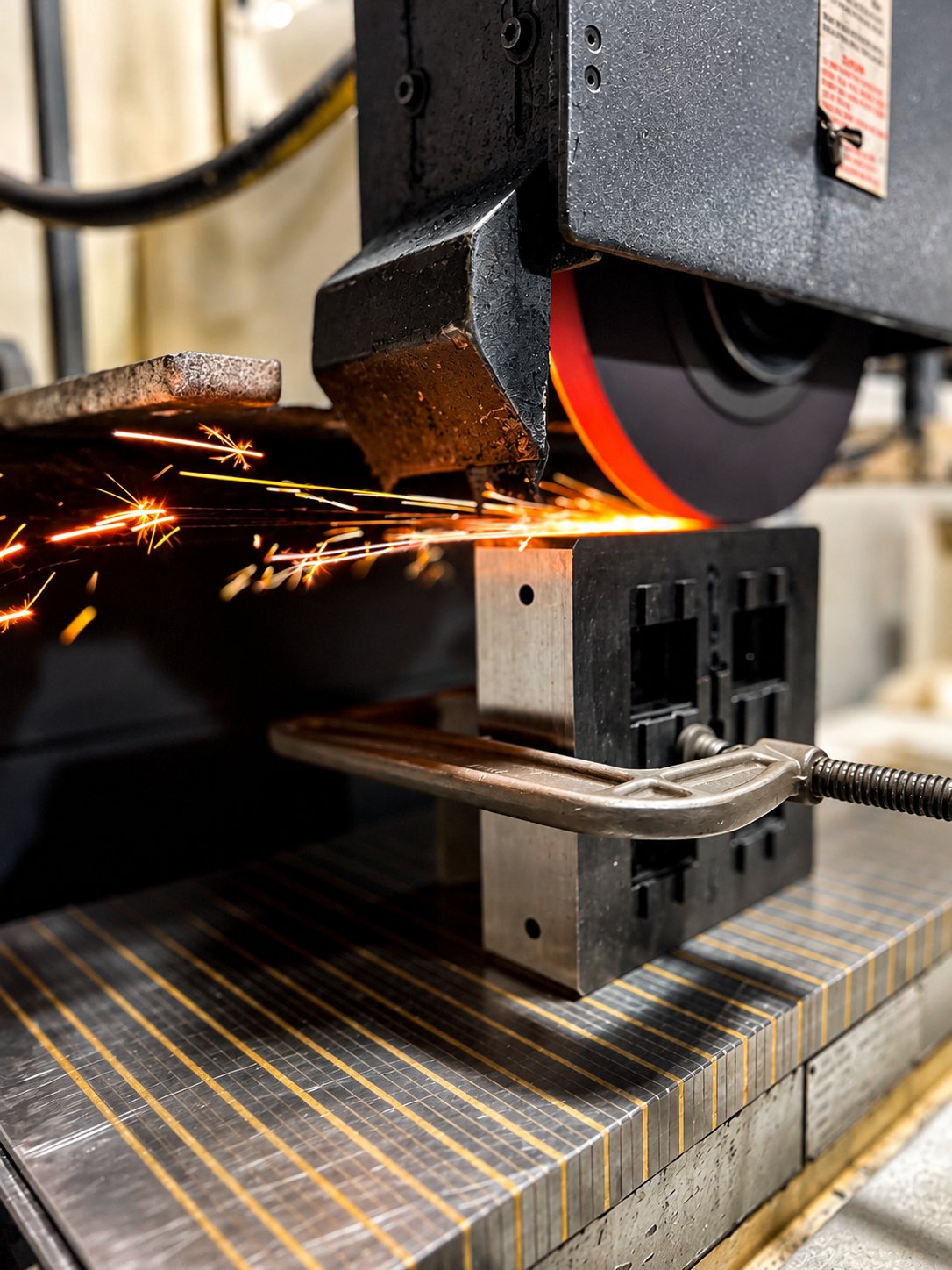 Precision grinding on a tool-room machine at Devkii Electricals